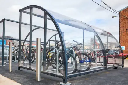 First bus bike shelter